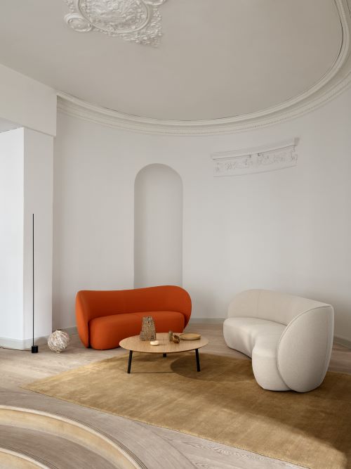 Bastille Orange & Cream Sofa